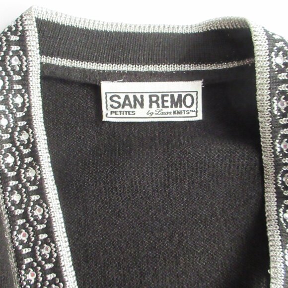 San Remo Laura Knits Women’s 3 Pc Suit Twin Set & Skirt Sz Small/Petite Black - Picture 14 of 16